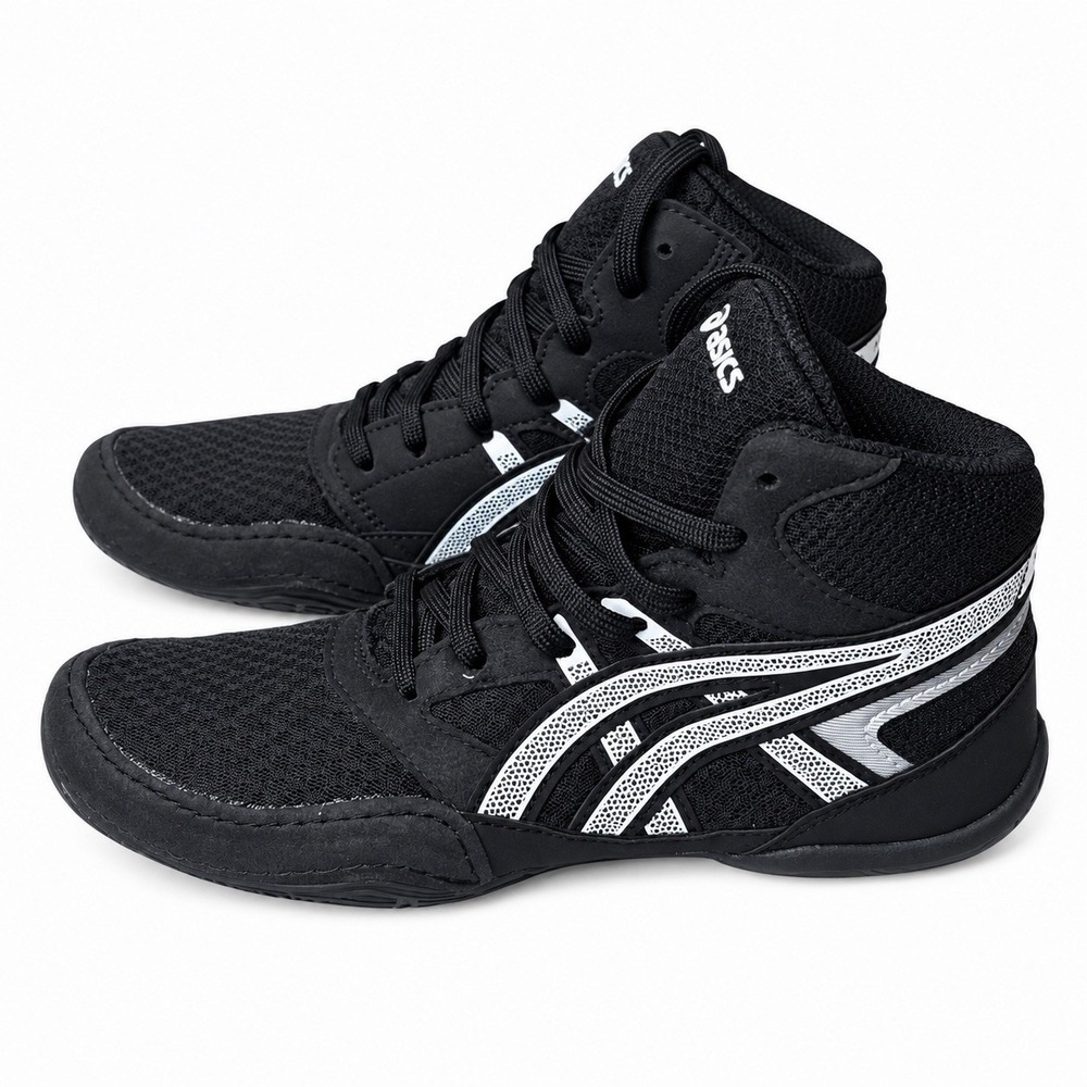 ASICS Snapdown 4 GS Black White 1084A014-001 Boys Size 4 Youth Wrestling Shoes